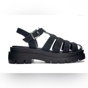 Dirty Laundry Kingman Black Lug Sole Chunky Sandals Women's 6